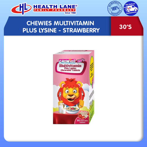 CHEWIES MULTIVITAMIN PLUS LYSINE- STRAWBERI (30'S)